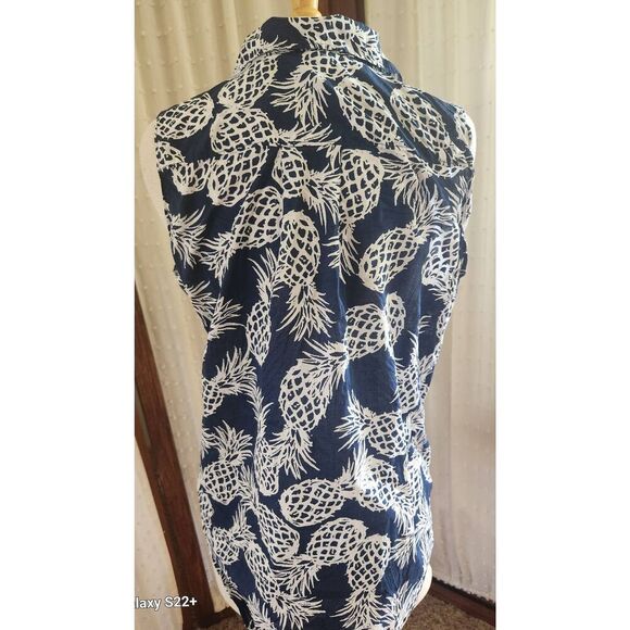 F19 St John's Bay pineapple button up blouse - Picture 5 of 9